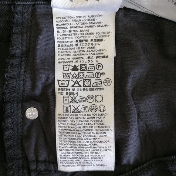 Levi's 505 Womens Black Dark Wash Denim Mid Rise Straight Leg Jeans Size 12 - Picture 7 of 8